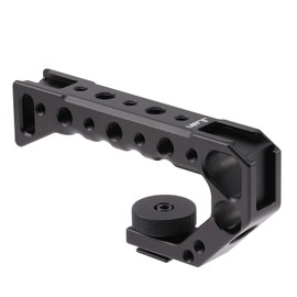 FOTGA Camera Top Handle, Upper Cheese Handle, Universal Video Stabilizing Rig with 4 Cold Shoe Adapters for Attaching Microphone, LED Light, Monitor, for DSLR Camera and Camera Cage, Metal