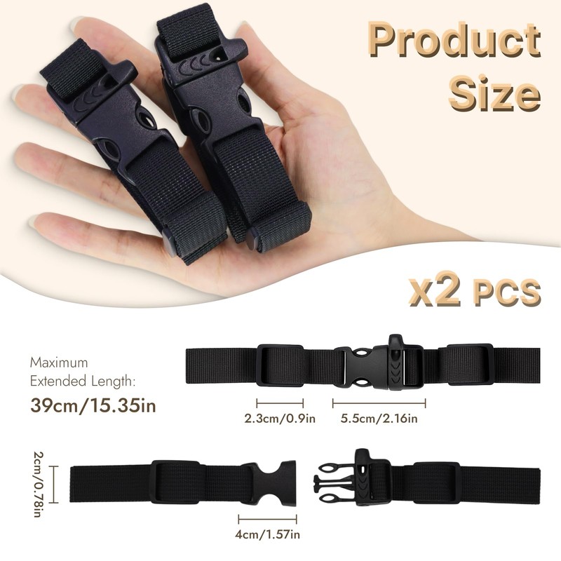 Icyowls Pack of 2 Adjustable Chest Strap Backpack, Nylon Backpack