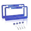 Gioyonil 2 Pack License Plate Frames: Stainless Steel Handcrafted Sapphire