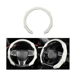 Mandark Car Steering Wheel Cover, Suede Sport Vehicle Steer Wheel Protector Fitting 15 Inch, Non-Slip Comfortable Automotive Interior Decoration Accessories, Universal for Most Cars (Beige)