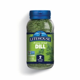 Litehouse Freeze Dried Dill - Substitute for Fresh Dill, Jar Equal to 2 Dill Fresh Bunches, Organic, Dill Weed Seasoning, Non-GMO, Gluten-Free - 0.35 Ounce
