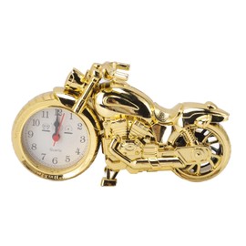 Fdit Novelty Retro Motorcycle Motor Style Ingenious Vintage Simulation Model Motorcycle Alarm Clock for Children (168D Gold, Plain Colour)