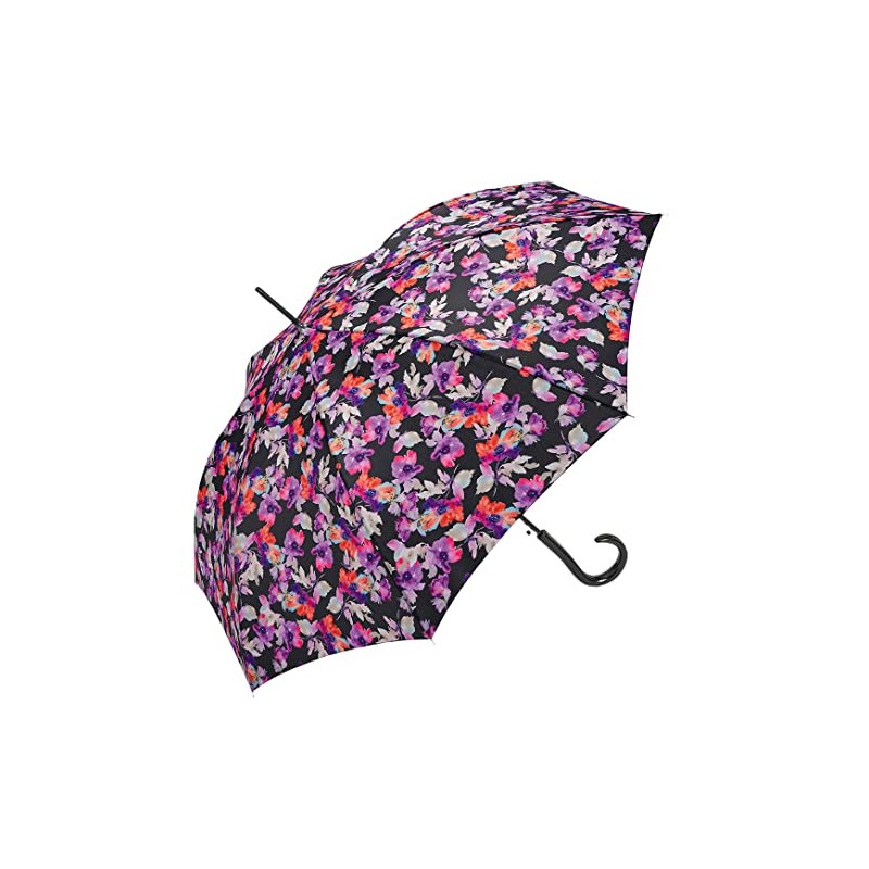 Pierre Cardin Umbrella Women's Automatic Flower Motif, Black