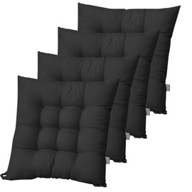 Yuragim Set of 4 Chair Cushions, Chair Cushions 40 x 40 cm with Ties, Seat Cushion, Washable Chair Cushions for Office Chair, Garden Chair, Dining Room Chair, Seat Padding Indoor and Outdoor for