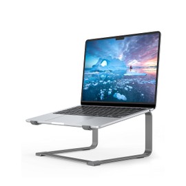 SOUNDANCE Laptop Stand for Desk, Metal Computer Riser, Heavy Stable PC Holder, Ergonomic Laptops Elevator for 12 to 17.3 Inches Notebook Computer, Grey