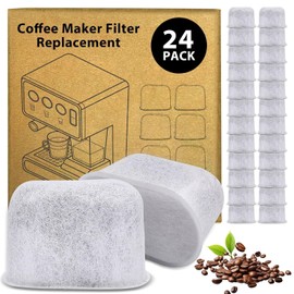 24 Pack Water Filters for Cuisinart Coffee Makers - Charcoal Cuisinart Coffee Filter Replacement, Improves Water Quality and Coffee Taste - Fits All Cuisinart Models