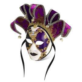 Syhood Venetian Mask Masquerade Vintage Jester Full Face Mardi Gras Mask Wall Decorative Art Collection