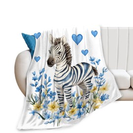 Linda manta de cebra suave y acogedora manta de felpa de cebra, súper cálida de animales de pastizales, manta de forro polar, decoración de ropa de cama, regalos de cebra, para niños, niñas, mujeres,