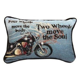 Manual 12.5 x 8.5-Inch Decorative Throw Pillow, Four Wheels Move The Body
