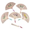 Fun Express - Wooden Floral Fans (6pc) - Party Supplies