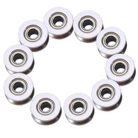 V-Groove Guide Pulley - Pack of 10 V624ZZ Double Shield Deep Groove Ball Bearings Pulley Roller Guide Made of Carbon Steel Miniature Metal Roller Bearing