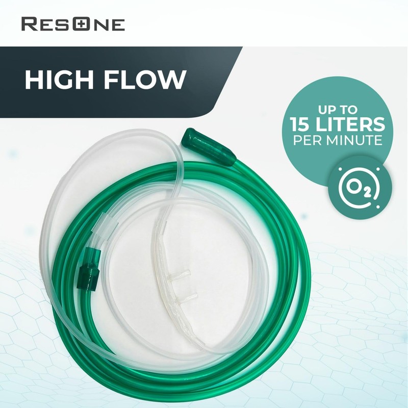 ResOne High Flow Adult Oxygen Cannula - Soft Curved Prongs,