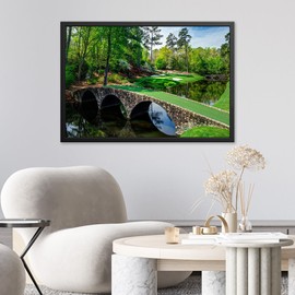 RileyCraftley Stone Golf Bridge Canvas Wall Art | Golf Course Painting | Scenic Golf Landscape Decor | Nature Bridge Artwork