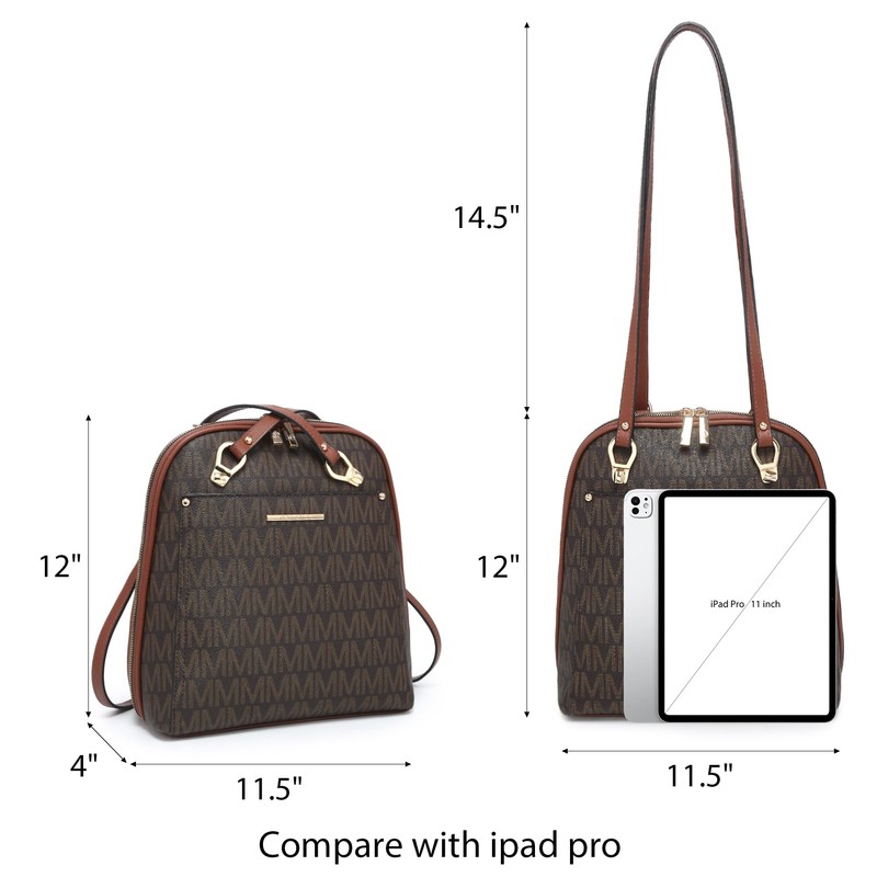MKP COLLECTION Womens Convertible Backpack Purse Multi-Pocket Handbag Fashion Designer