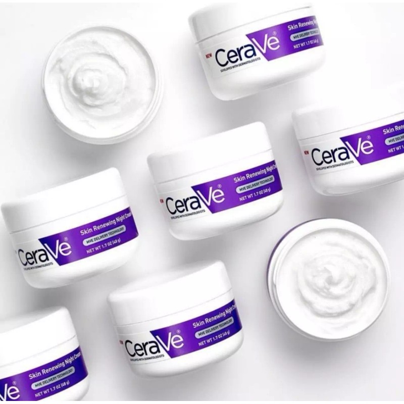 CeraVe Skin Renewing Night Cream | Niacinamide, Peptide Complex, 1.7