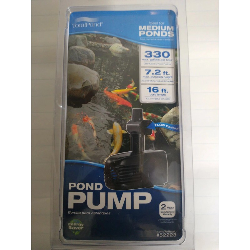 Tolal Pond Total Pond 330 GPH Pond Pump 3/4"Tubing Medium