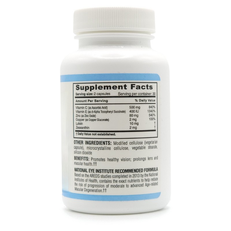 Inside Pharma-Grade Vision Formula Caps with Lutein/Zeaxant