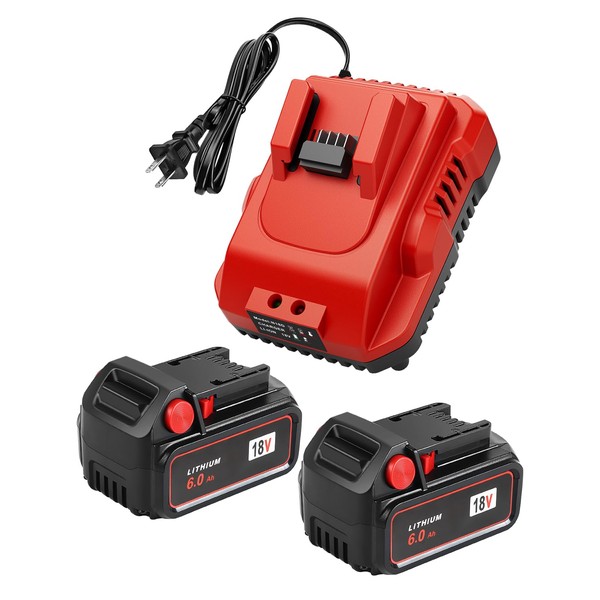 TOMORTOOL TOMORTOOL 2-Pack 18V 6.0Ah Replacement for Milwaukee M-18 Battery