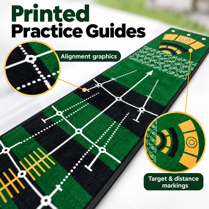 Golf Putting Mat for Indoor & Outdoor Practice – 94.49-Inch