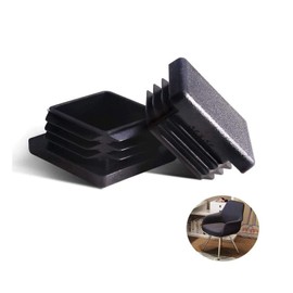 MELIFE 8pcs 2" Square Tubing Black Plastic Plug Fence Post Pipe Cover Tube Chair Glide Insert Finishing Plug
