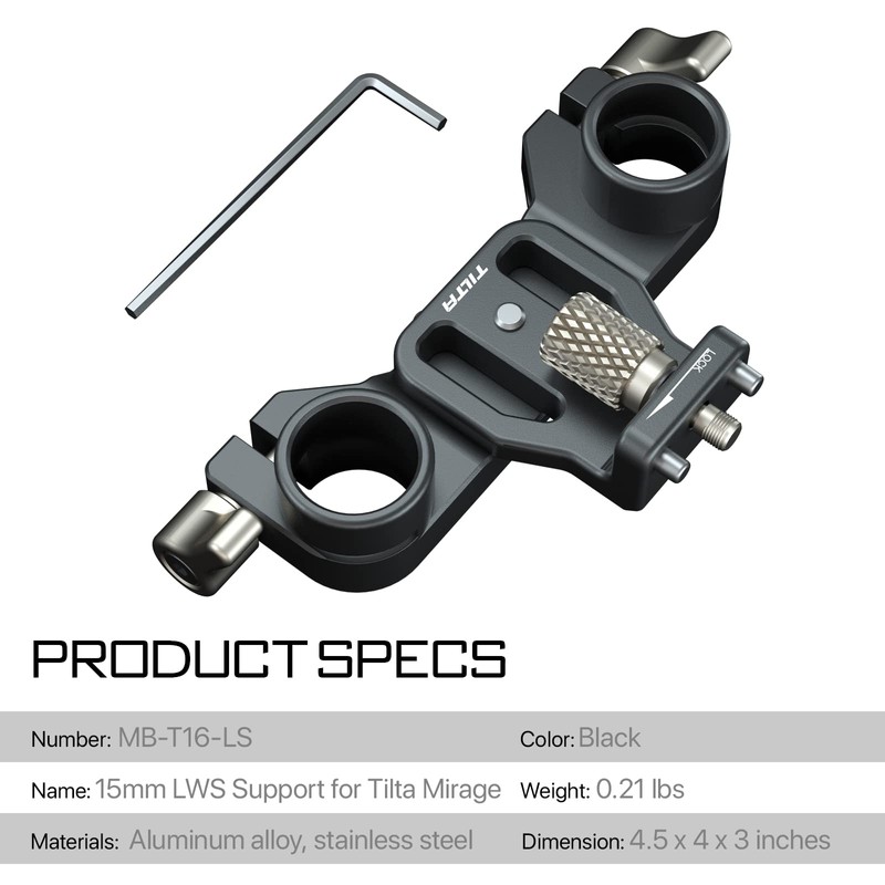 Tilta LWS Rod Support 15 mm for Tilta Mirage Matte
