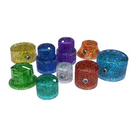 Xentric Guitars - Metal Flake Series Resin Guitar Knobs (6mm Mini Dome Knob V2, Yellow)