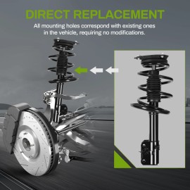 LEDKINGDOMUS Pair Front Struts Shocks w/ Coil Springs For 2009 - 2014 Nissan Maxima 3.5L FWD