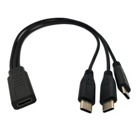 Qaoquda USB C Splitter Charge Cable,1 Feet USB Type C Female to 3 x USB Type C Male Splitter Extension Charging Cable, 3 in 1 Fast Charging Cord(Only for Charging)