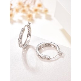 KINGWHYTE Celtic Knot Earrings 925 Sterling Silver Hoop Earrings Hypoallergenic Irish Celtic Huggie Earrings Irish Jewellery Gifts for Women Ladies, Sterling Silver, Cubic Zirconia