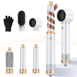 Blow Dryer Brush 5 in 1, Negative Ion Hair Dryer Brush Set Upgrade Hot Air Brush Air Styler Curling Wrap Air Curler, Curling Iron Hair Styling Tools As A Gift for Straight/Curl/Drying/Smoothing