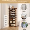 HOMEFORT 7-Tier Wood Shoe Rack, Double Rows Shoe Shelf, Shoe