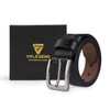 Vrlegend Leather Belt Men's 110-175 cm. Leather Jean Business Metal
