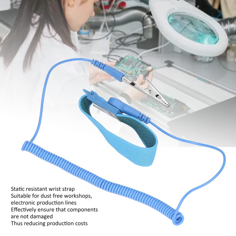 Muñequera Antiestática Muñequera Reutilizable ESD Muñequera a Prueba de Estática