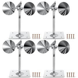 4 Pack Reflective Spinning Bird Deterrent, Wind Powered Aluminum Bird Repeller Scarer Deterrent Devices Outdoor, Repels All Birds Pigeons Sparrows Woodpeckers for Garden Railing Roof Adjustable Neck