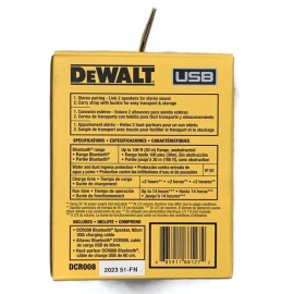 DEWALT DCR008 USB-C Rechargeable Mini Bluetooth Speaker