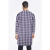 Men's Woven Nightshirt Gown Long Sleeve V-neck Cotton/Poly Front Snaps
