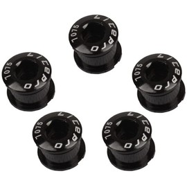 Bicycle Chainring Bolts Single M8x6mm Super Light Aluminum Alloy Bolts Mountain Bike, MTB (Black) Set of 5