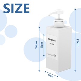 Anhow Plastic Soap Dispenser, 500 ml, PETG Soap Dispenser with Category Labels for Kitchen and Bathroom, Shower / Kitchen / Bathroom - White / 500 ml