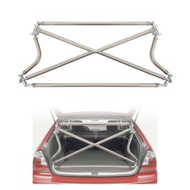 KUAFU Rear Strut Cross Bar Compatible with 1996-2000 Honda Civic EK9 Silvery Stainless Steel Rear Tower Brace Racing Cross Bars