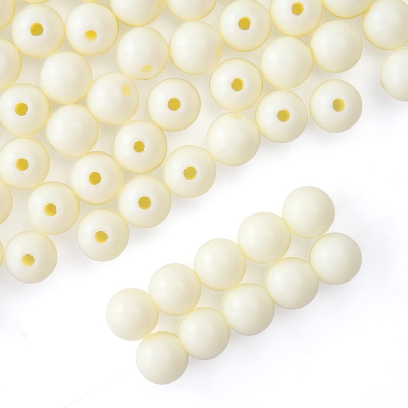 1000 bolas redondas de acrílico beige liso de 6 mm,