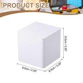 PATIKIL Metal Tea and Tin Set 3.35"x3.35"x3.35", Airtight Storage Square Container with Lid for Loose Tea Coffee Candy Treats Gifts Spice DIY, White
