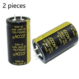 2 Pieces 50V 10000UF 2-pin soldered snap-in Terminal electrolytic capacitors for Welding Machine, LED Driver Power Supply, Charging Pile, etc.