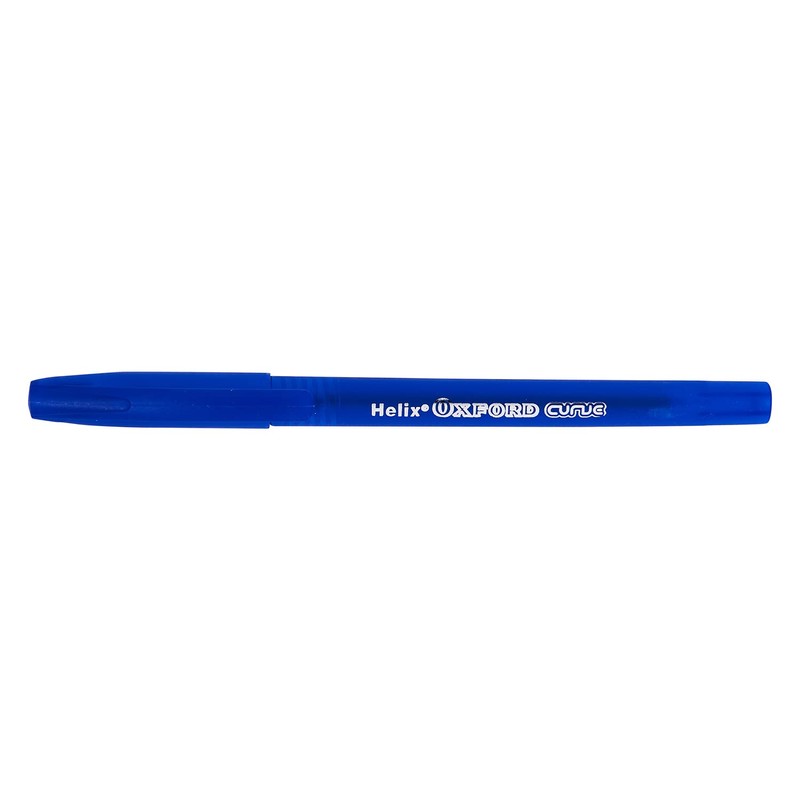 Helix Oxford Curve Ballpoint Pens (x10 Pack Blue Ink) with