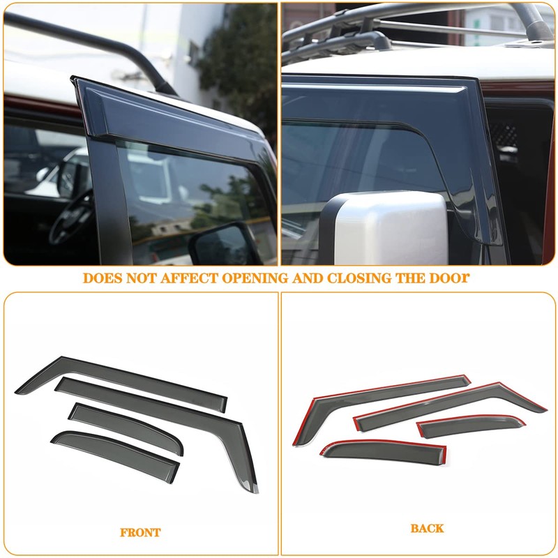 Fit for Toyota FJ Cruiser 2004-2021 Side Window Deflectors, ABS