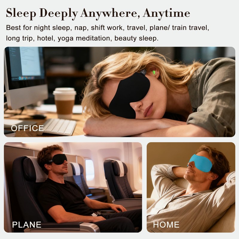 PrettyCare 3D Sleep Mask 2 Pack,Eye Mask for Side Sleeper