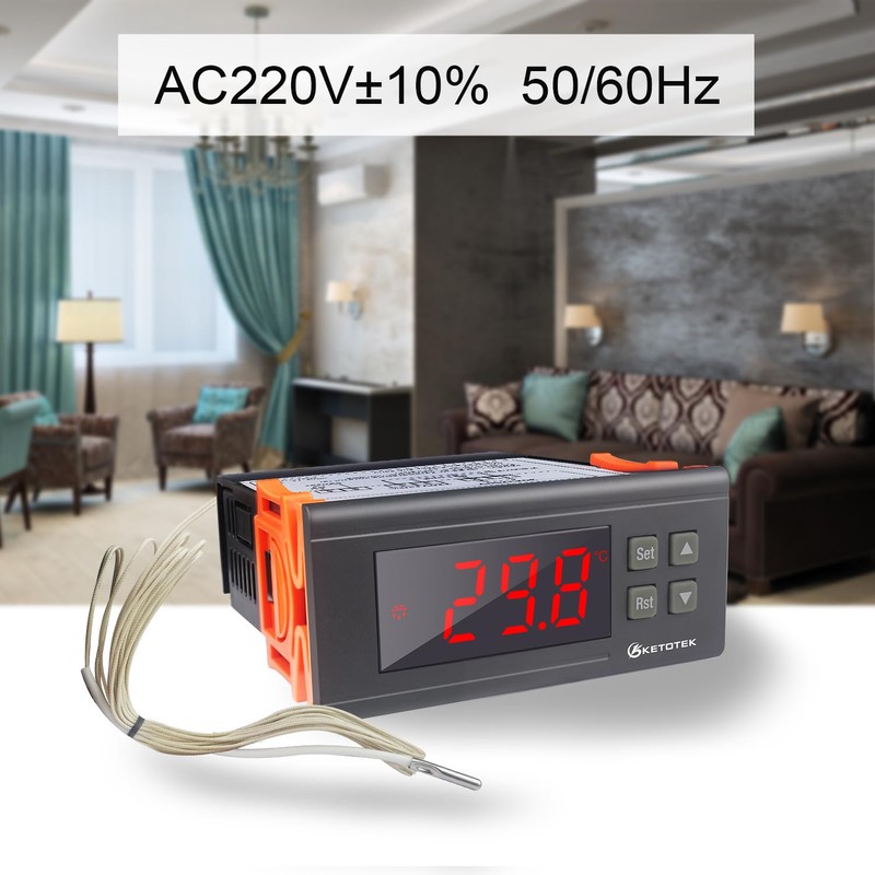 KETOTEK Temperature Controller with Sensor 230 V 30 A, Digital