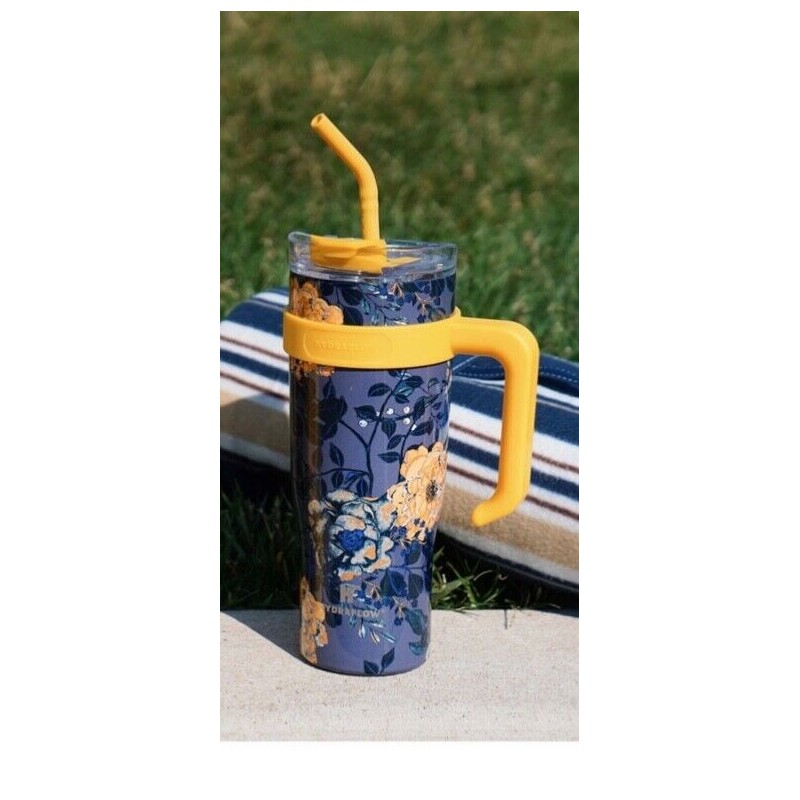 hydraflow capri 40 oz tumbler with handle and straw
