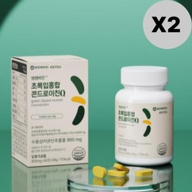 As You [Seller Herb Food] As You Green Leaf Mussel Chondroitin Q Gift 60 tablets / [셀러허브 식품] 애즈유 초록잎홍합 콘드로이친 Q 선물 60정 X2