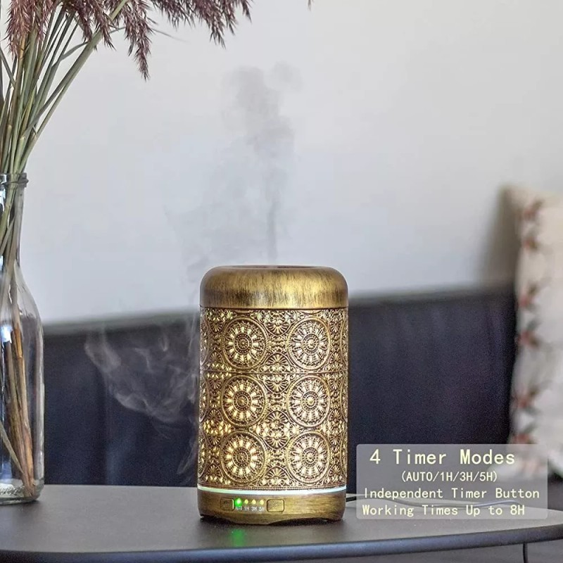 Suyeson Difusor De Aroma Para Aceites Esenciales Metal Vintage 250ml