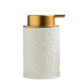 Comeon Ceramic Soap Dispenser for Bathroom Kitchen Countertop, 12.3oz Refillable Marble Dish Soap Dispenser with Pump, Liquid Lotion Hand Soap Dispenser Bottle Jar(Matte White)